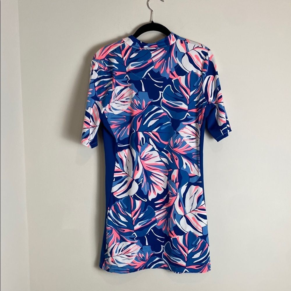 Tail Activewear Zaya Tennis Golf Quarter Zip Short Sleeve Leaf Tropical Dress S - Picture 6 of 7